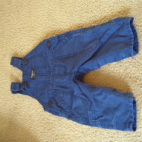 Oshkosh B'Gosh Blue Cotton Vestbak Overalls Size 6 Month - Picture 1 of 7